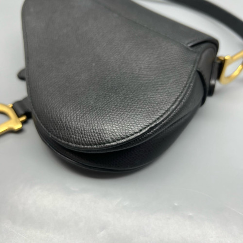 Dior Small Saddle Bag Grained Calfskin Black