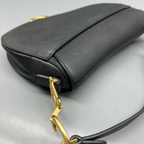 Dior Small Saddle Bag Grained Calfskin Black