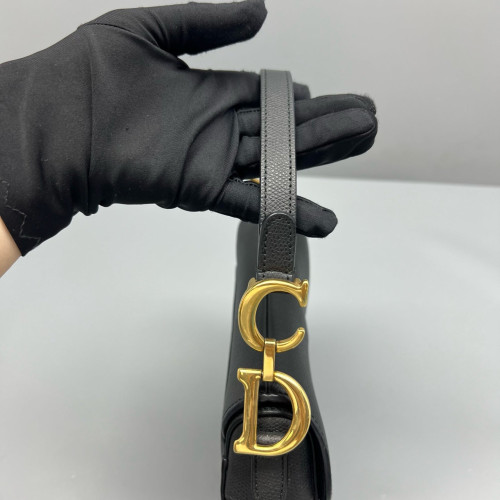 Dior Small Saddle Bag Grained Calfskin Black