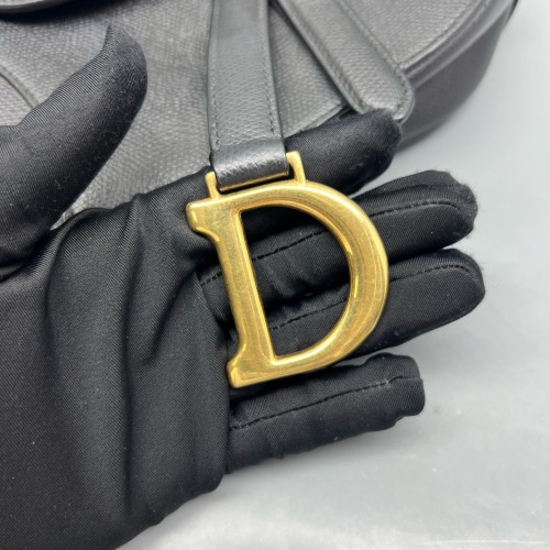 Dior Small Saddle Bag Grained Calfskin Black