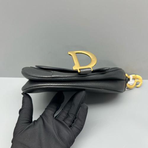 Dior Small Saddle Bag Grained Calfskin Black