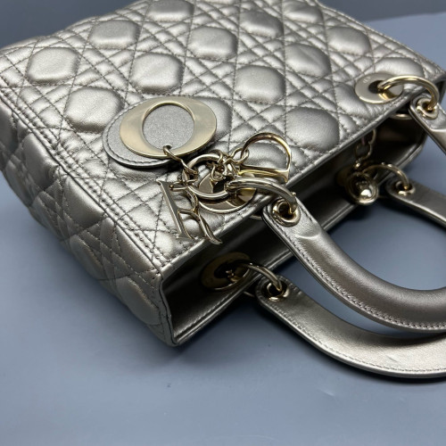 Dior Medium Lady Dior Calfskin Grey