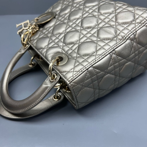 Dior Medium Lady Dior Calfskin Grey