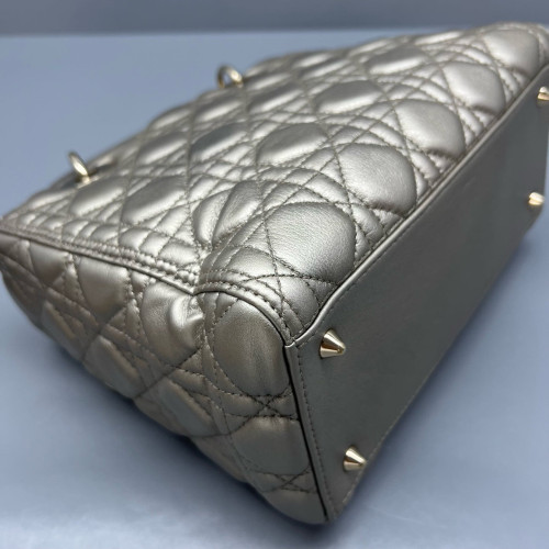 Dior Medium Lady Dior Calfskin Grey
