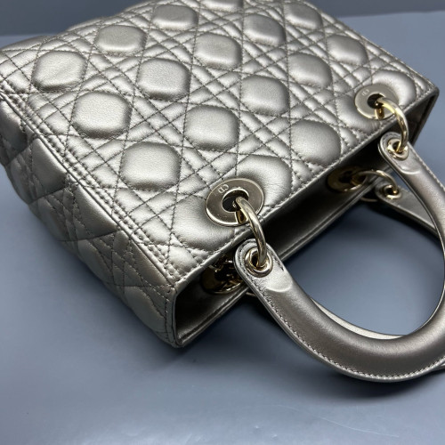 Dior Medium Lady Dior Calfskin Grey