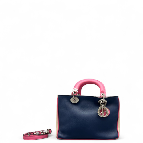Dior Small Diorissimo Tote Calfskin Blue Pink White