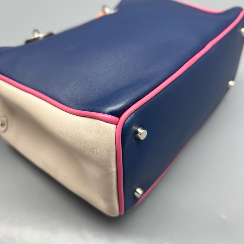 Dior Small Diorissimo Tote Calfskin Blue Pink White