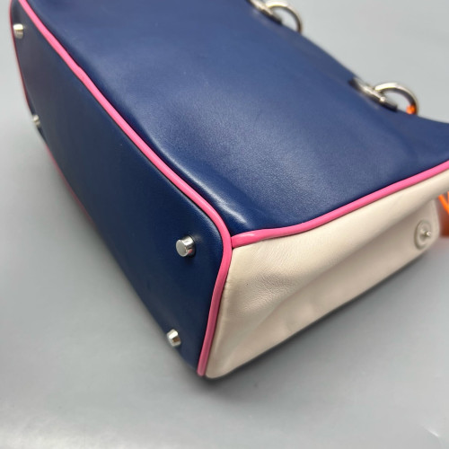 Dior Small Diorissimo Tote Calfskin Blue Pink White