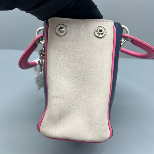 Dior Small Diorissimo Tote Calfskin Blue Pink White