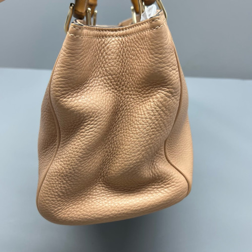 Gucci Dahlia Bamboo Top Handle Tote Calfskin Nude Pink