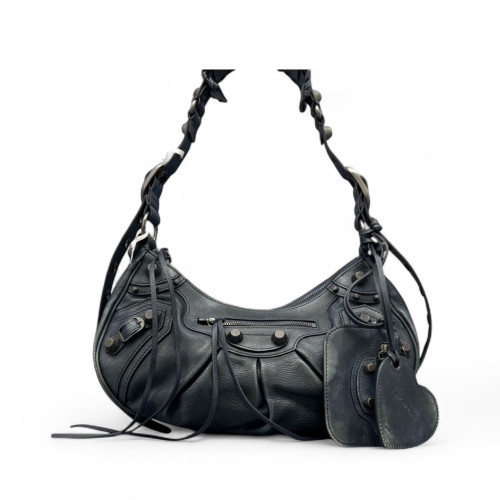 Balenciaga Studded Le Cagole Small Arena Lambskin Dark Blue