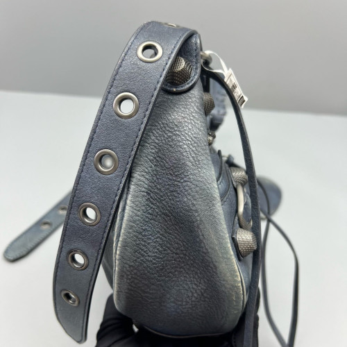 Balenciaga Studded Le Cagole Small Arena Lambskin Dark Blue