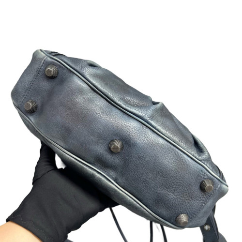 Balenciaga Studded Le Cagole Small Arena Lambskin Dark Blue