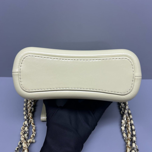 Chanel Quilted Small Gabrielle Hobo Crumpled Calfskin Light Green