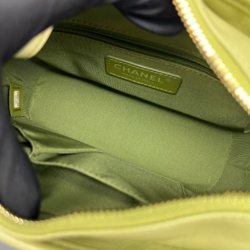 Chanel Quilted Small Gabrielle Hobo Crumpled Calfskin Light Green