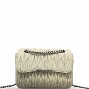 Miu Miu Matelasse Shoulder Bag Calfskin White
