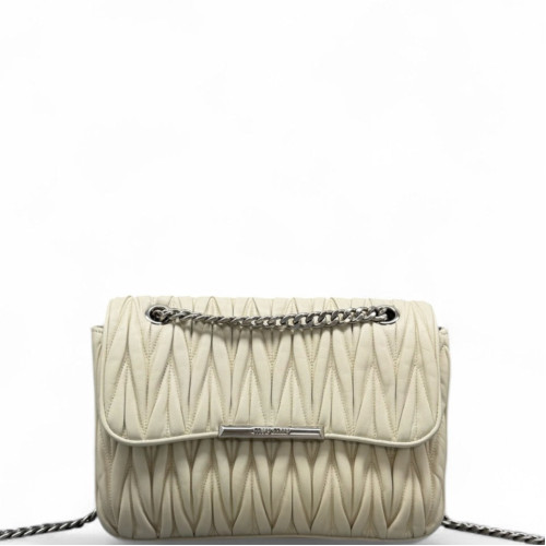 Miu Miu Matelasse Shoulder Bag Calfskin White