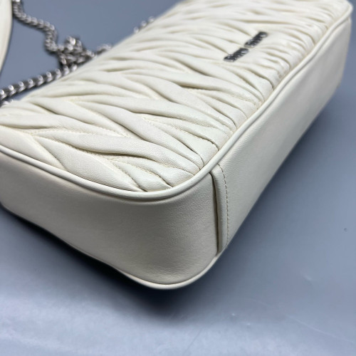 Miu Miu Matelasse Shoulder Bag Calfskin White