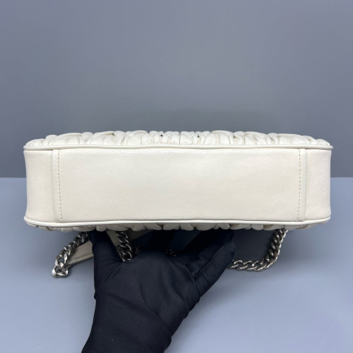 Miu Miu Matelasse Shoulder Bag Calfskin White