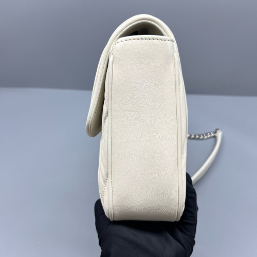 Miu Miu Matelasse Shoulder Bag Calfskin White