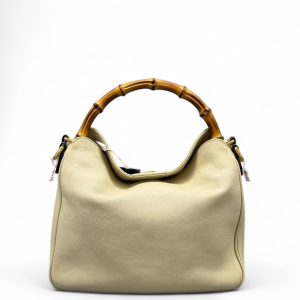 Gucci Bamboo Small Diana Tote Bag Calfskin White