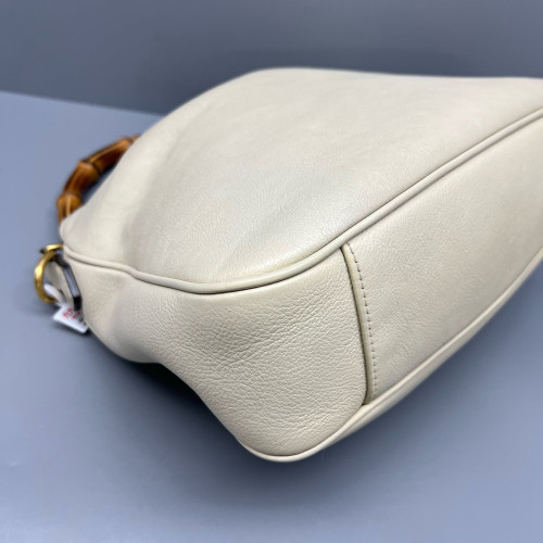 Gucci Bamboo Small Diana Tote Bag Calfskin White