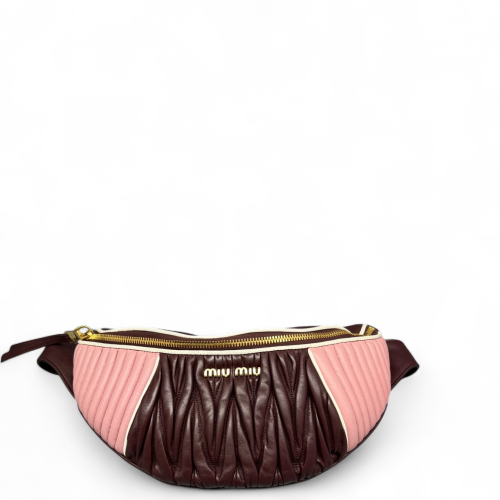 Miu Miu Waist Belt Bag Calfskin Pink Burgundy