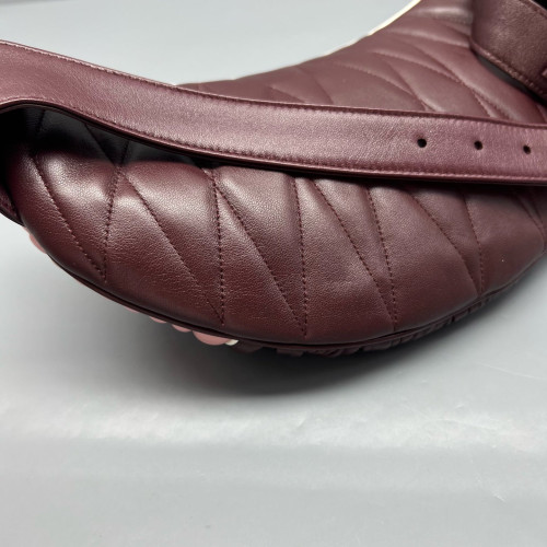 Miu Miu Waist Belt Bag Calfskin Pink Burgundy