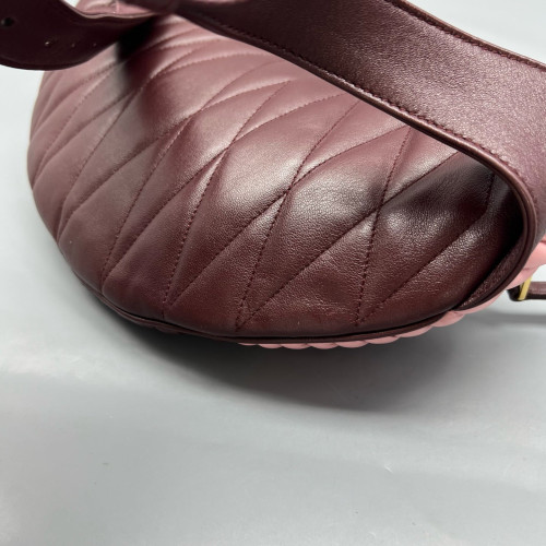 Miu Miu Waist Belt Bag Calfskin Pink Burgundy