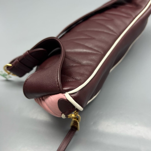 Miu Miu Waist Belt Bag Calfskin Pink Burgundy