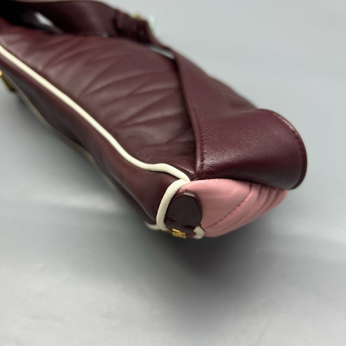 Miu Miu Waist Belt Bag Calfskin Pink Burgundy