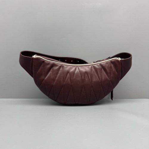 Miu Miu Waist Belt Bag Calfskin Pink Burgundy