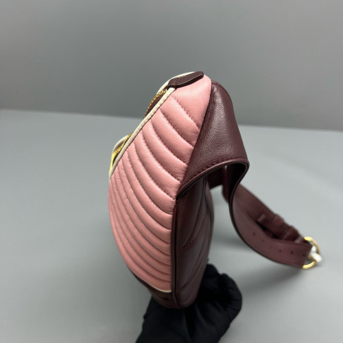 Miu Miu Waist Belt Bag Calfskin Pink Burgundy