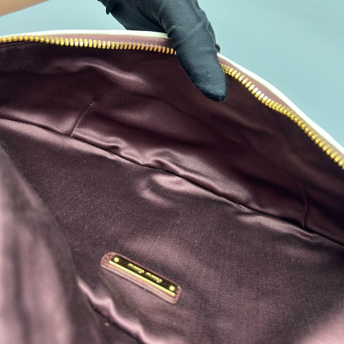 Miu Miu Waist Belt Bag Calfskin Pink Burgundy
