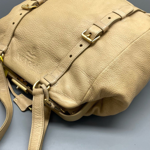 Prada Tote Bag Calfskin Natural Tan Prada Tote Bag Calfskin Natural Tan