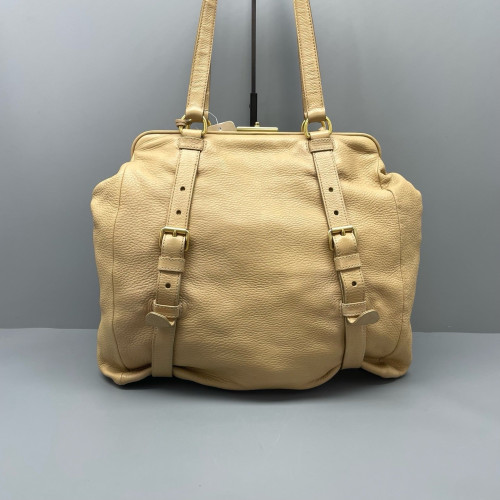 Prada Tote Bag Calfskin Natural Tan Prada Tote Bag Calfskin Natural Tan