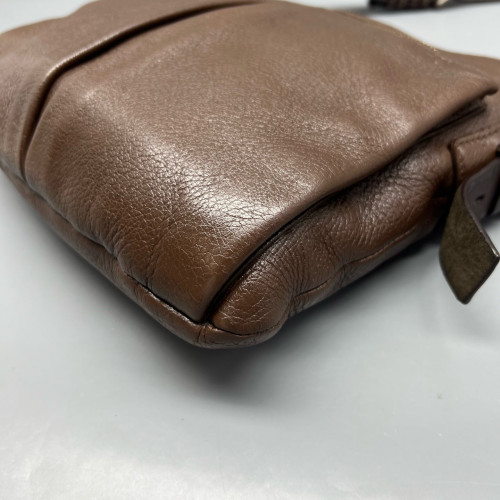 Prada Shoulder Bag Calfskin Dark Brown