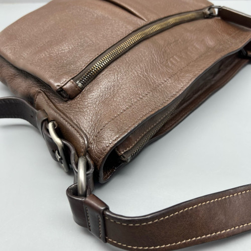 Prada Shoulder Bag Calfskin Dark Brown