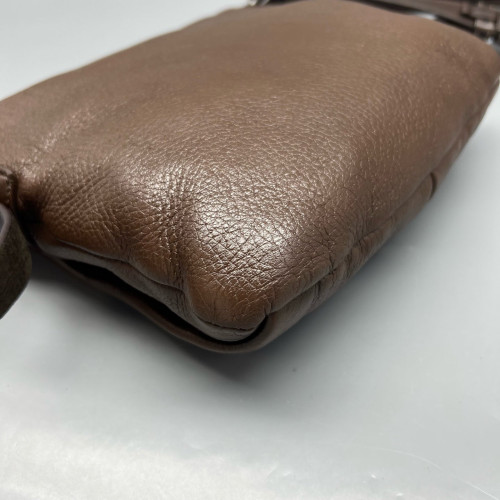 Prada Shoulder Bag Calfskin Dark Brown