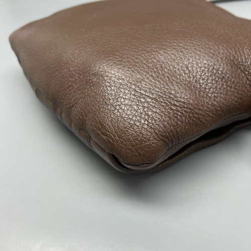 Prada Shoulder Bag Calfskin Dark Brown
