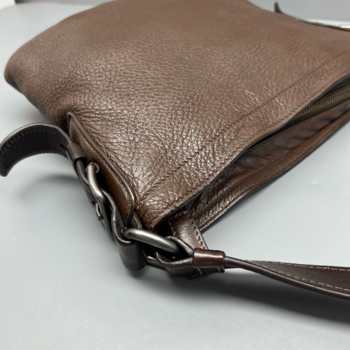 Prada Shoulder Bag Calfskin Dark Brown