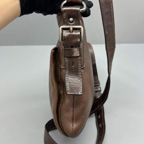 Prada Shoulder Bag Calfskin Dark Brown