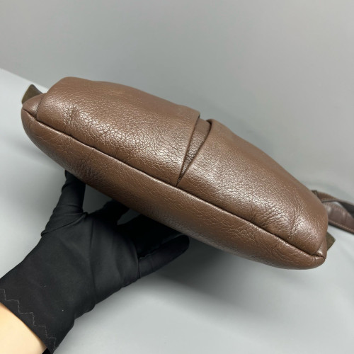 Prada Shoulder Bag Calfskin Dark Brown