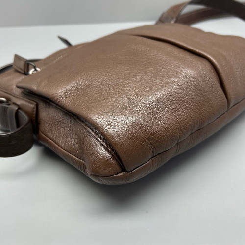 Prada Shoulder Bag Calfskin Dark Brown