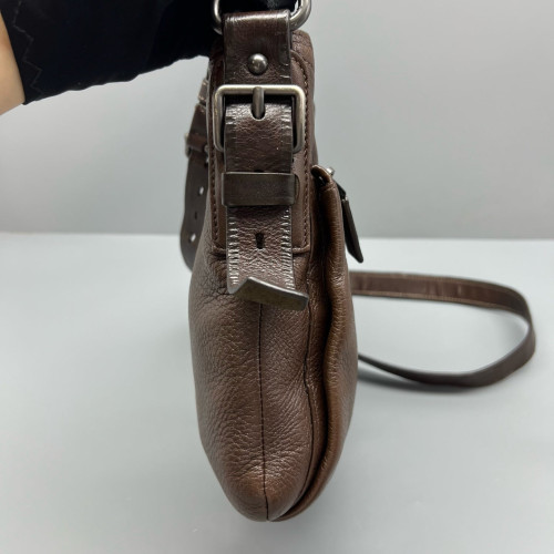 Prada Shoulder Bag Calfskin Dark Brown