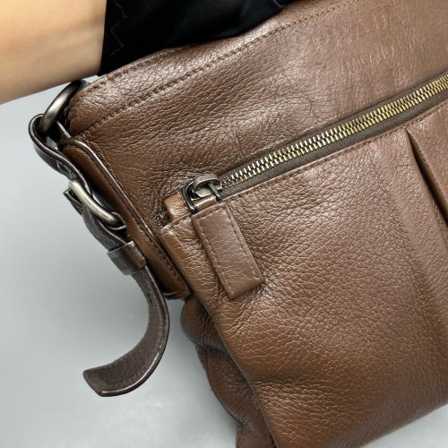 Prada Shoulder Bag Calfskin Dark Brown