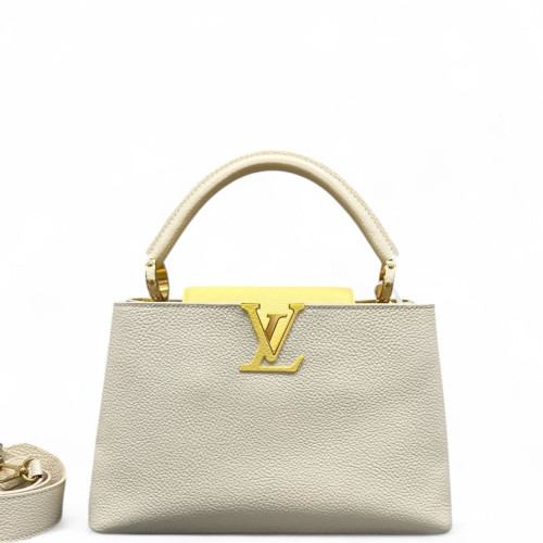 Louis Vuitton Capucines PM Calfskin Beige Mystic White
