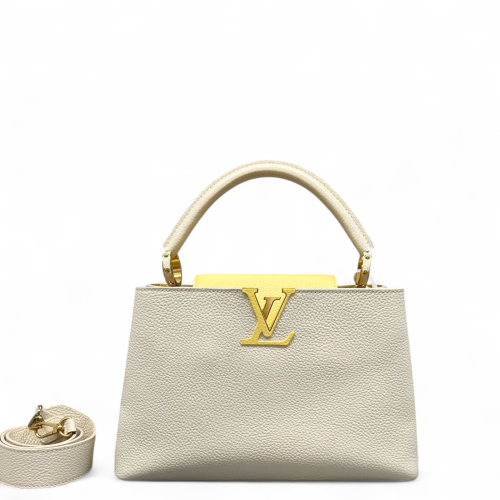Louis Vuitton Capucines PM Calfskin Beige Mystic White