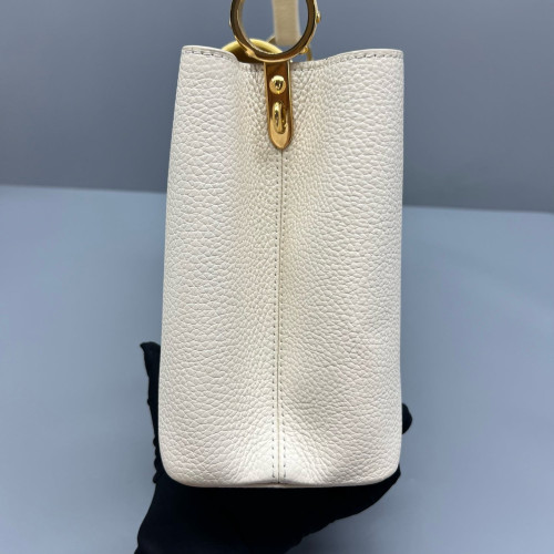 Louis Vuitton Capucines PM Calfskin Beige Mystic White