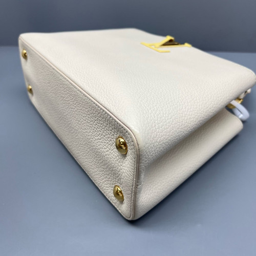 Louis Vuitton Capucines PM Calfskin Beige Mystic White